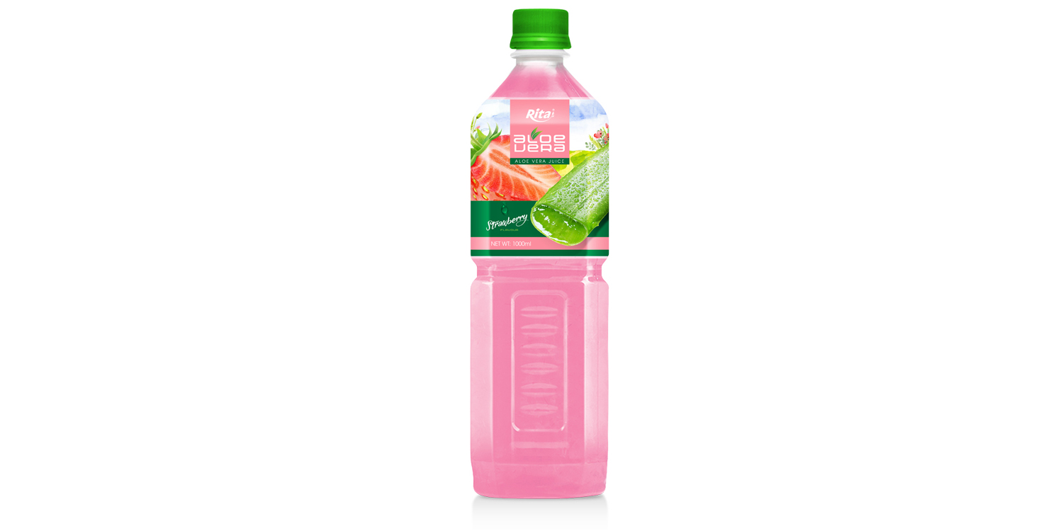 Aloe Vera With Strawberry Flavor 1000ml Bottle Rita Brand
